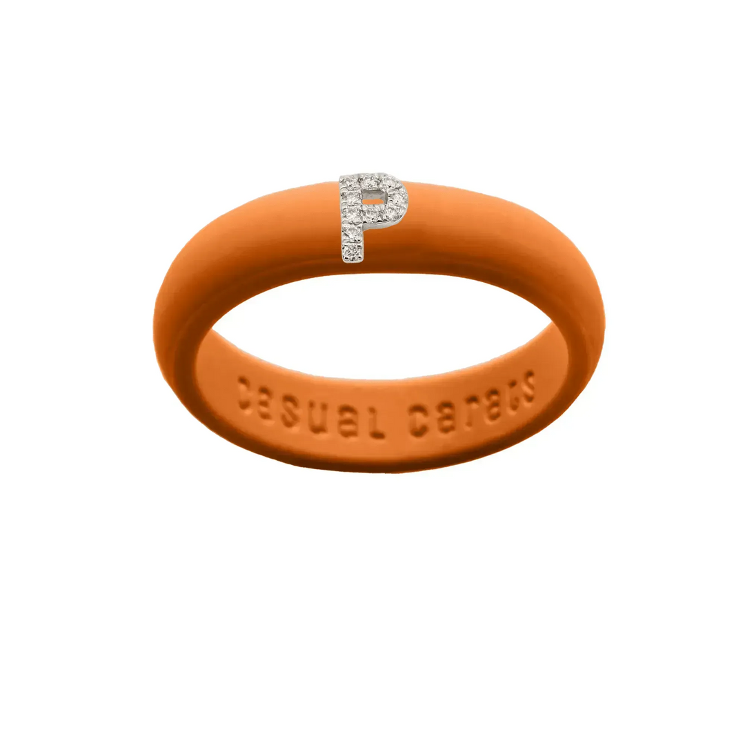 “P” Diamond Initial - Size 9