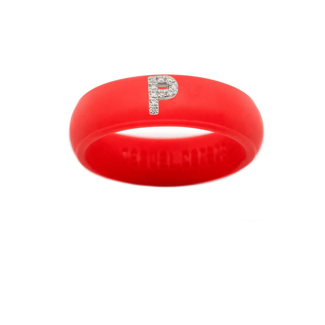 “P” Diamond Initial - Size 9