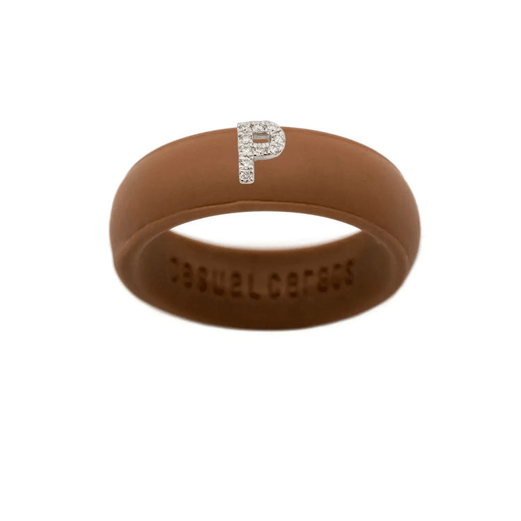 “P” Diamond Initial - Size 9