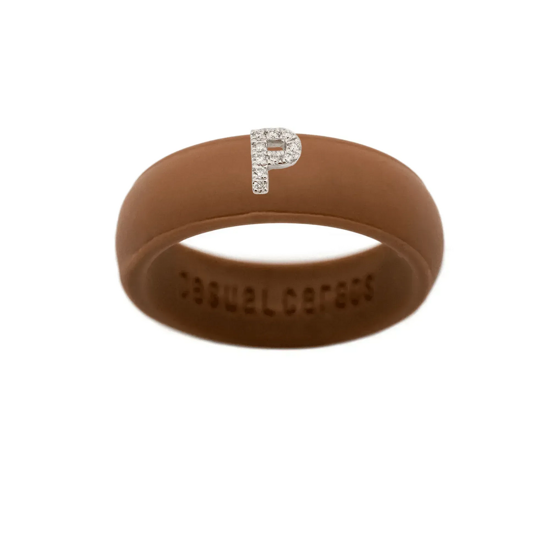 “P” Diamond Initial - Size 9
