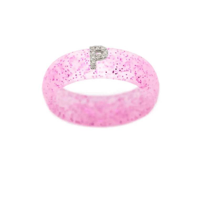 “P” Diamond Initial - Size 9