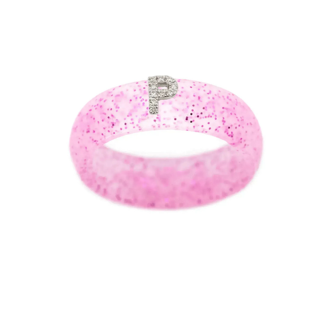 “P” Diamond Initial - Size 9