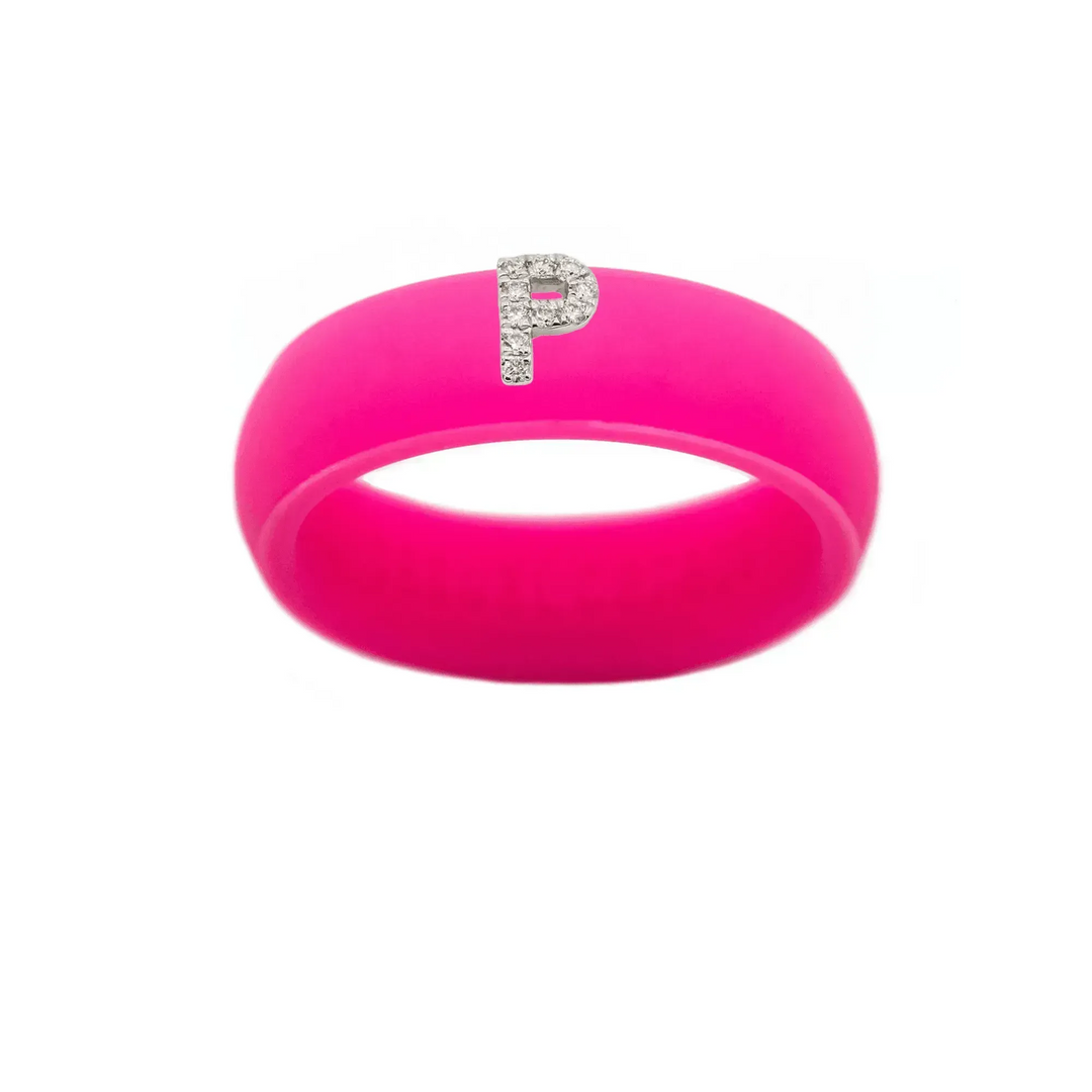 “P” Diamond Initial - Size 8