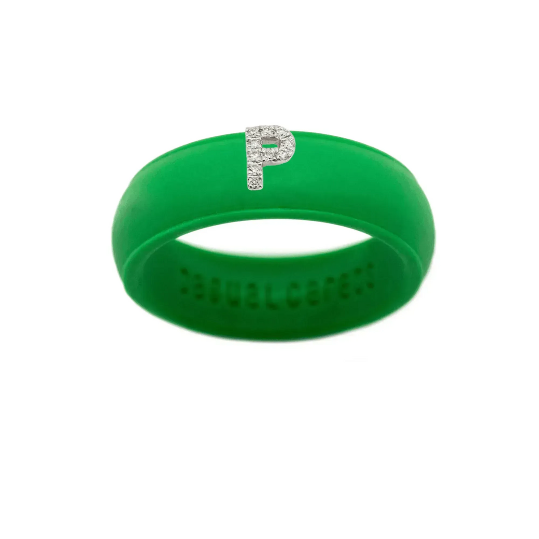 “P” Diamond Initial - Size 8