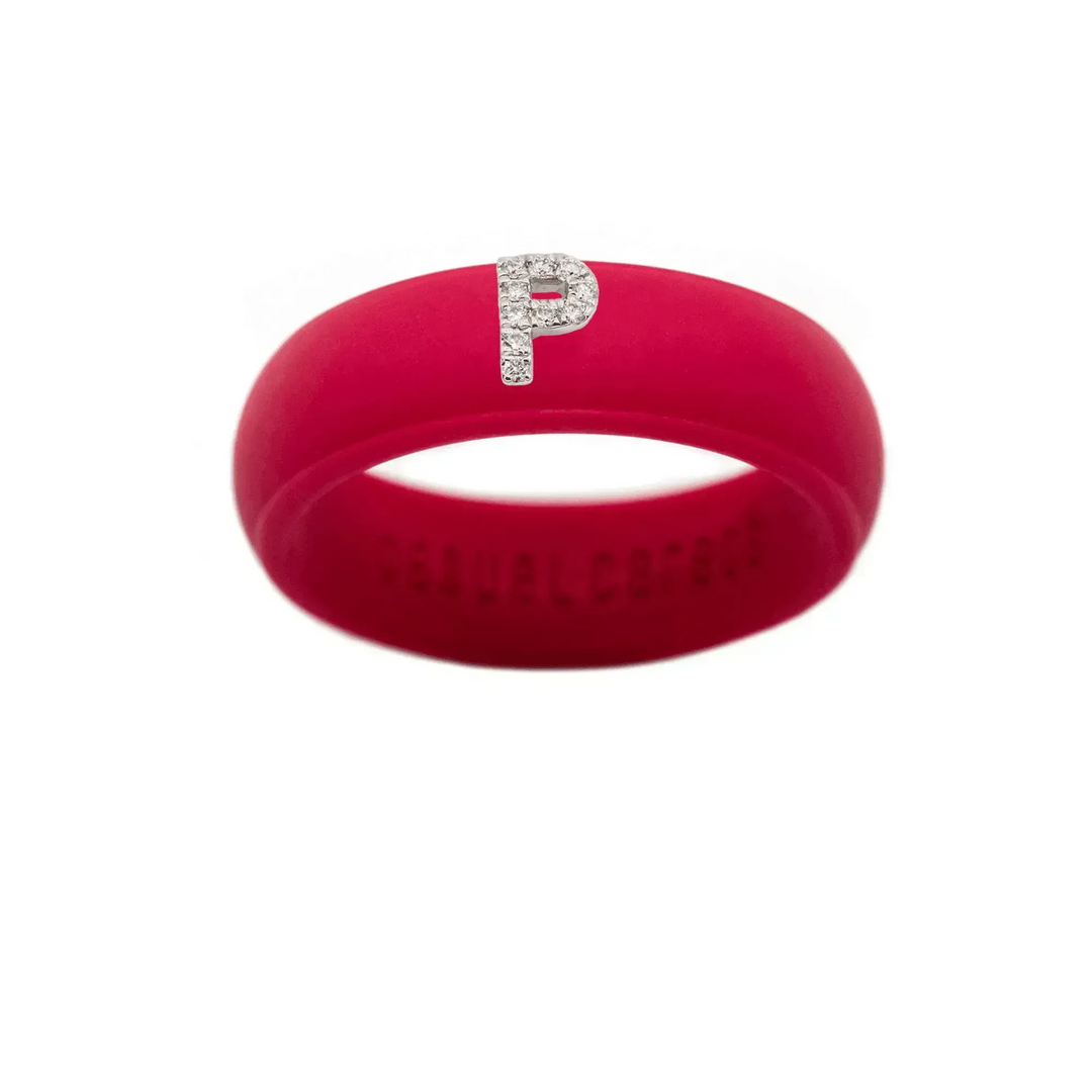 “P” Diamond Initial - Size 8
