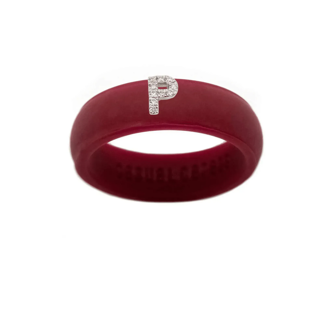 “P” Diamond Initial - Size 9