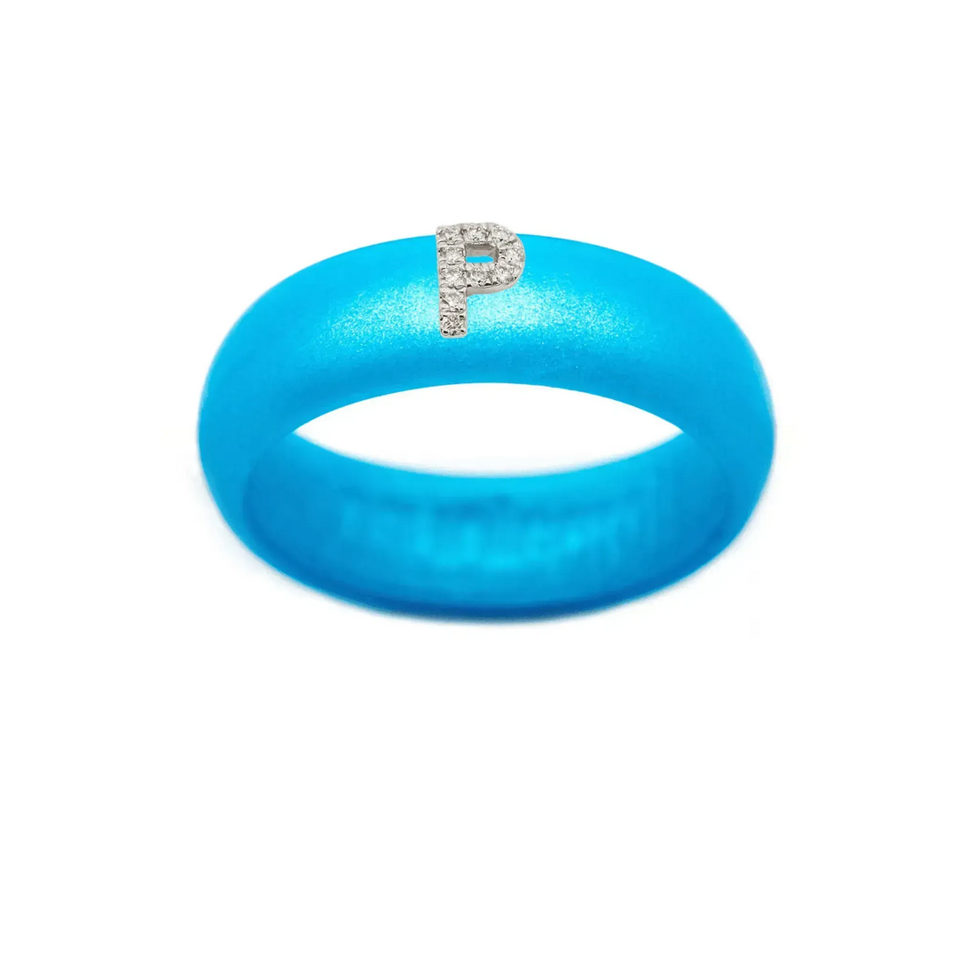 “P” Diamond Initial - Size 9