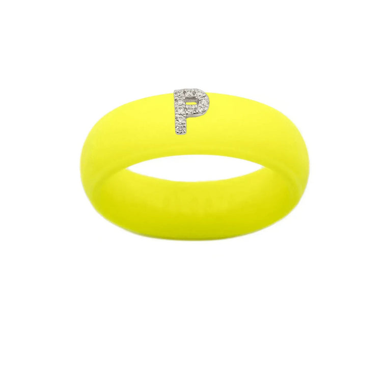 “P” Diamond Initial - Size 9