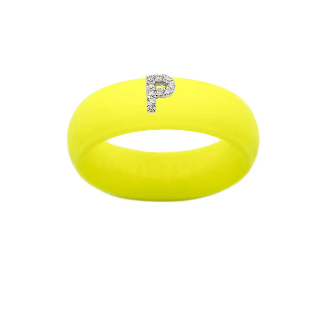 “P” Diamond Initial - Size 9