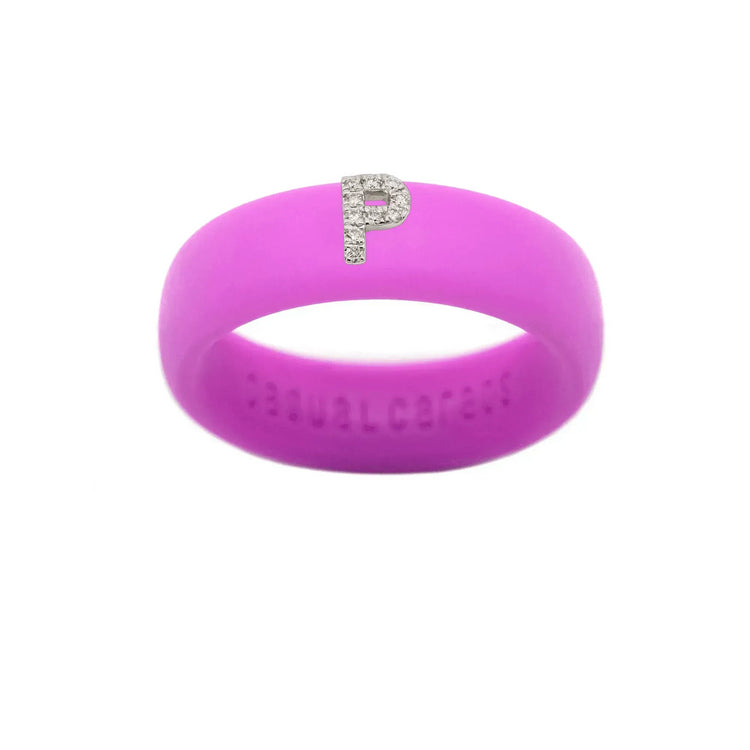 “P” Diamond Initial - Size 5