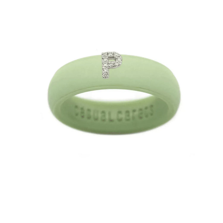 “P” Diamond Initial - Size 9
