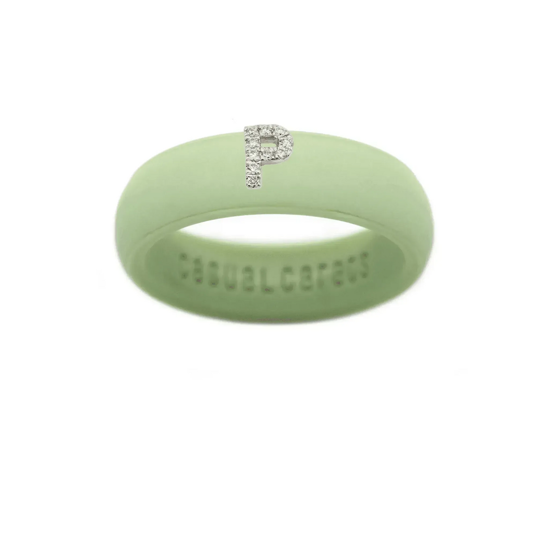 “P” Diamond Initial - Size 9