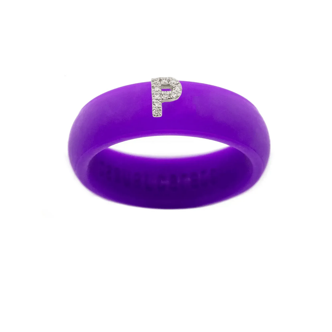 “P” Diamond Initial - Size 5