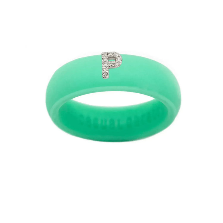 “P” Diamond Initial - Size 9