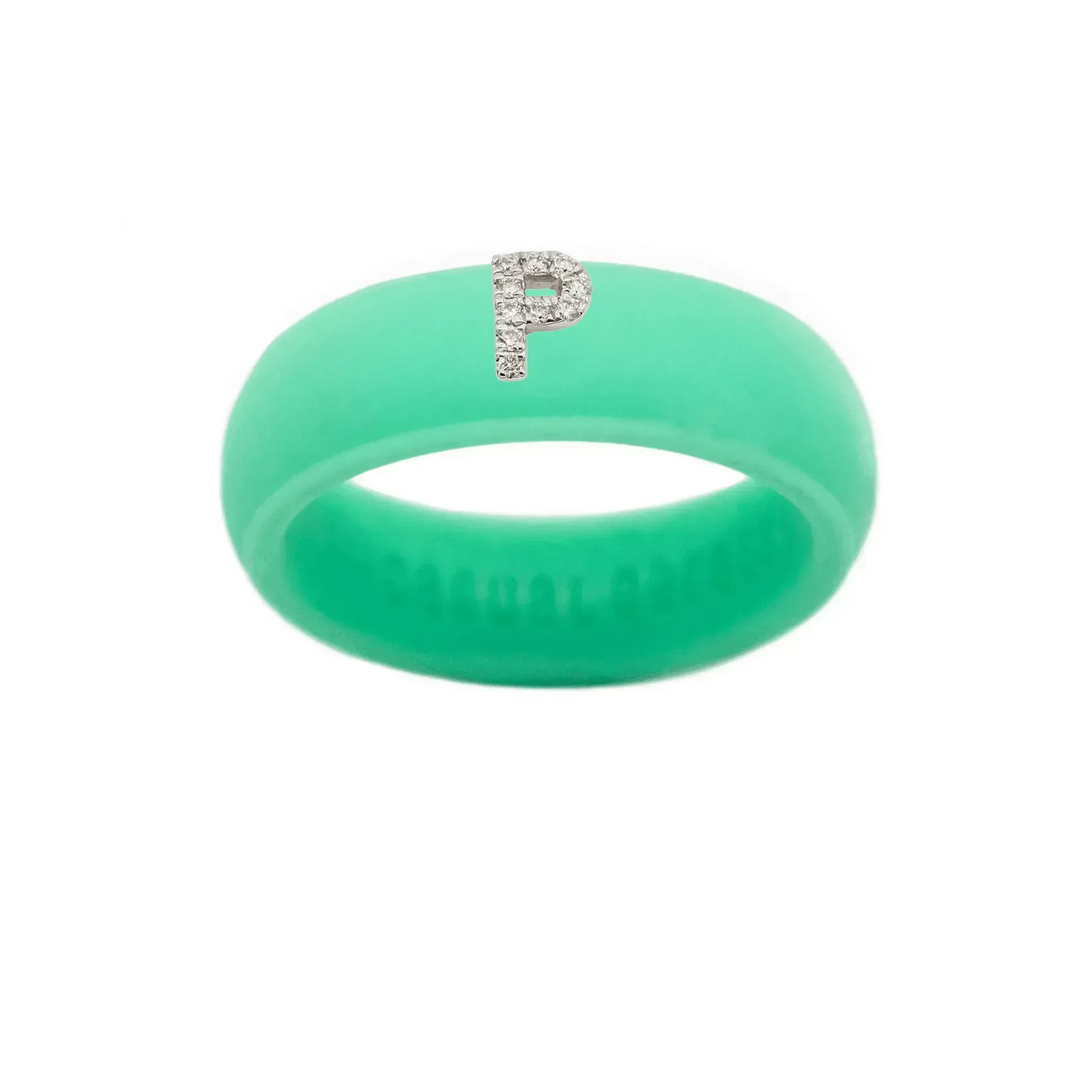 “P” Diamond Initial - Size 9