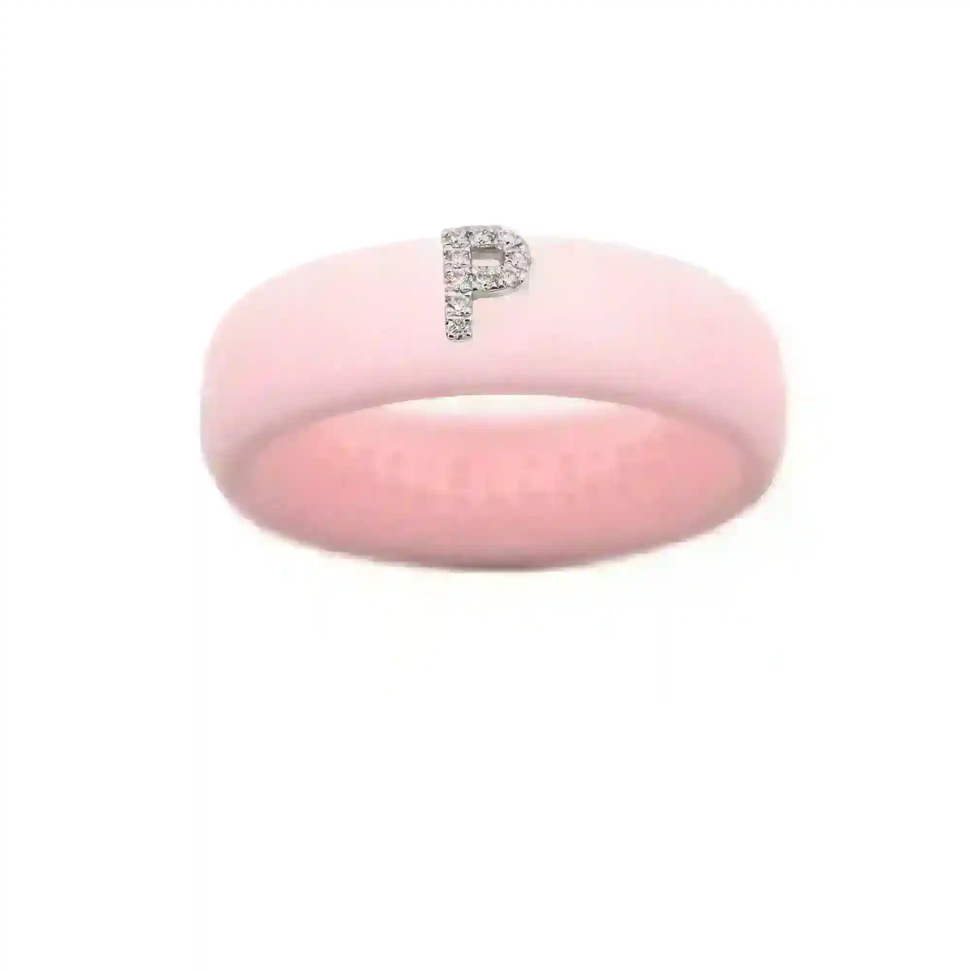 “P” Diamond Initial - Size 7