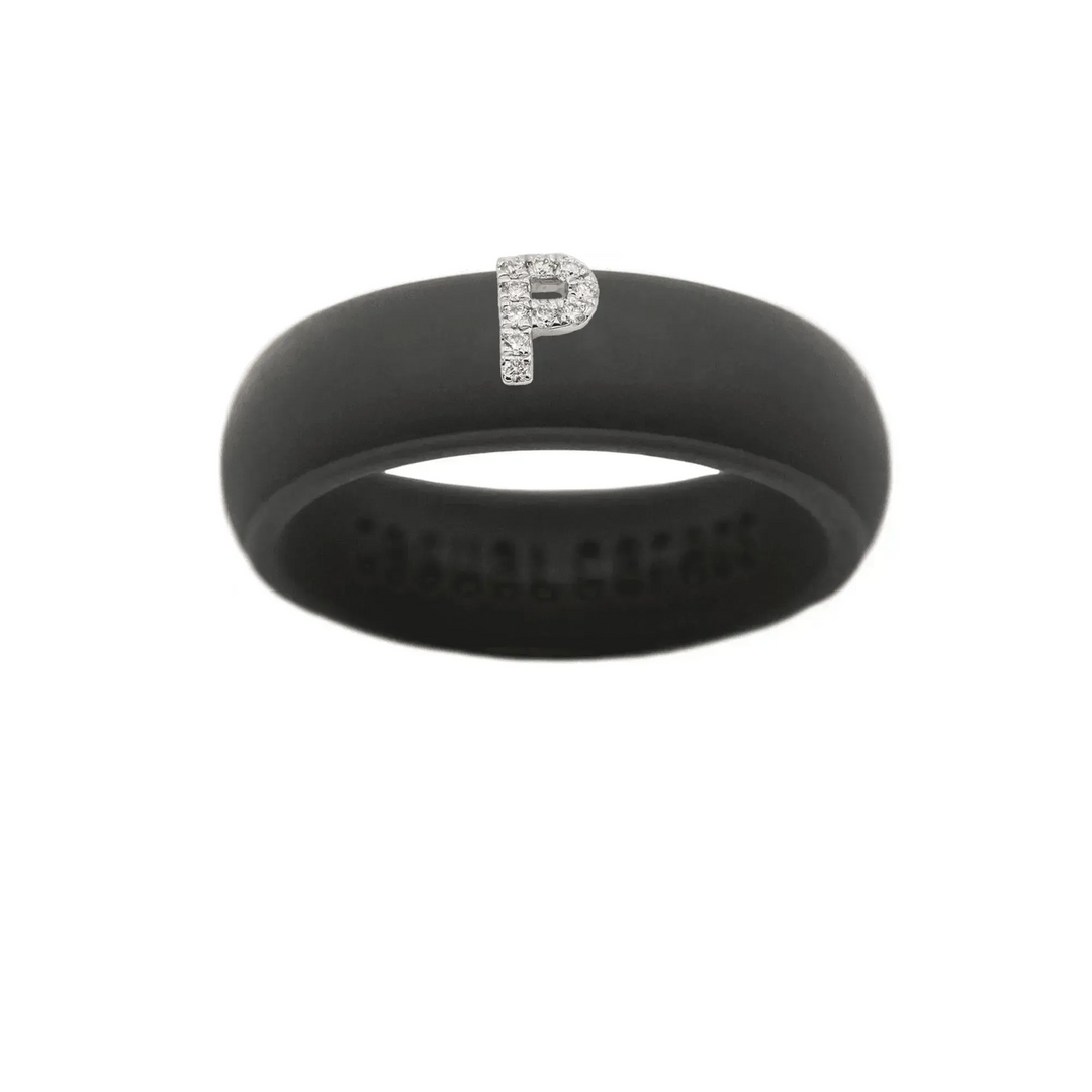 “P” Diamond Initial - Size 9
