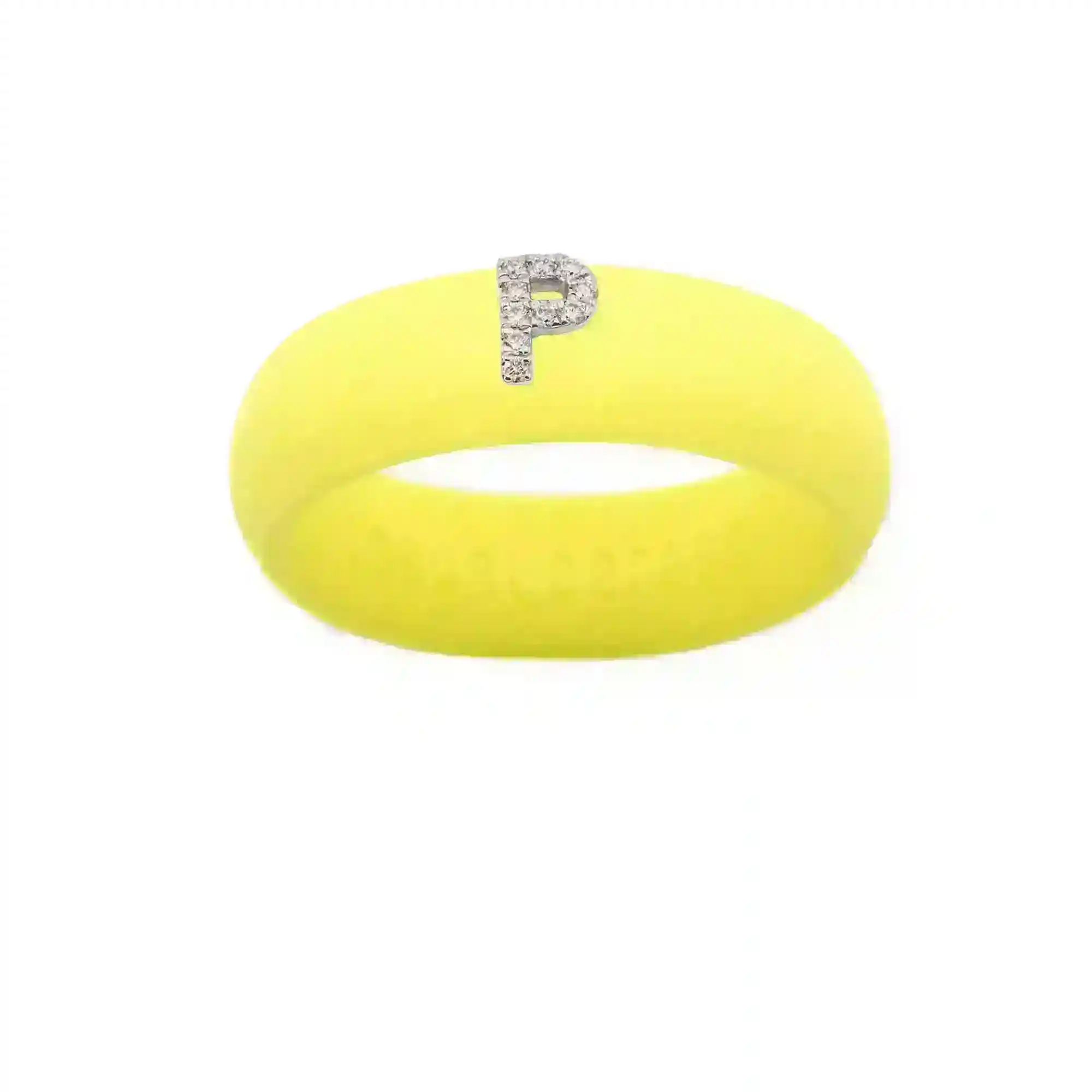 “P” Diamond Initial - Size 6