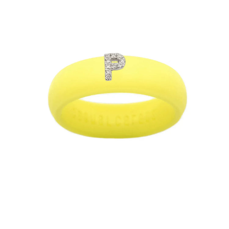 “P” Diamond Initial - Size 9