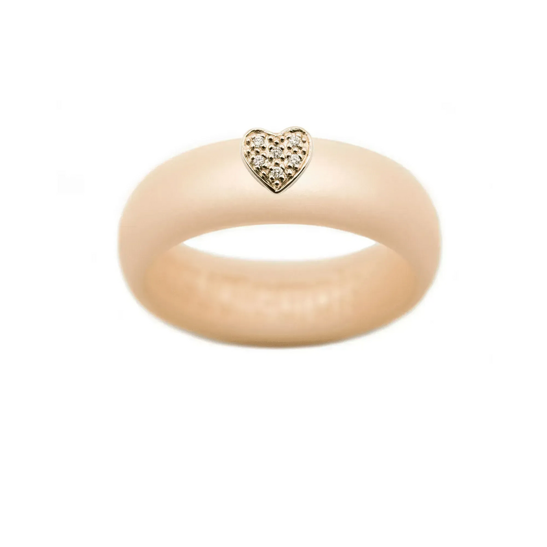 Pave Heart Silicone Ring - Size 6