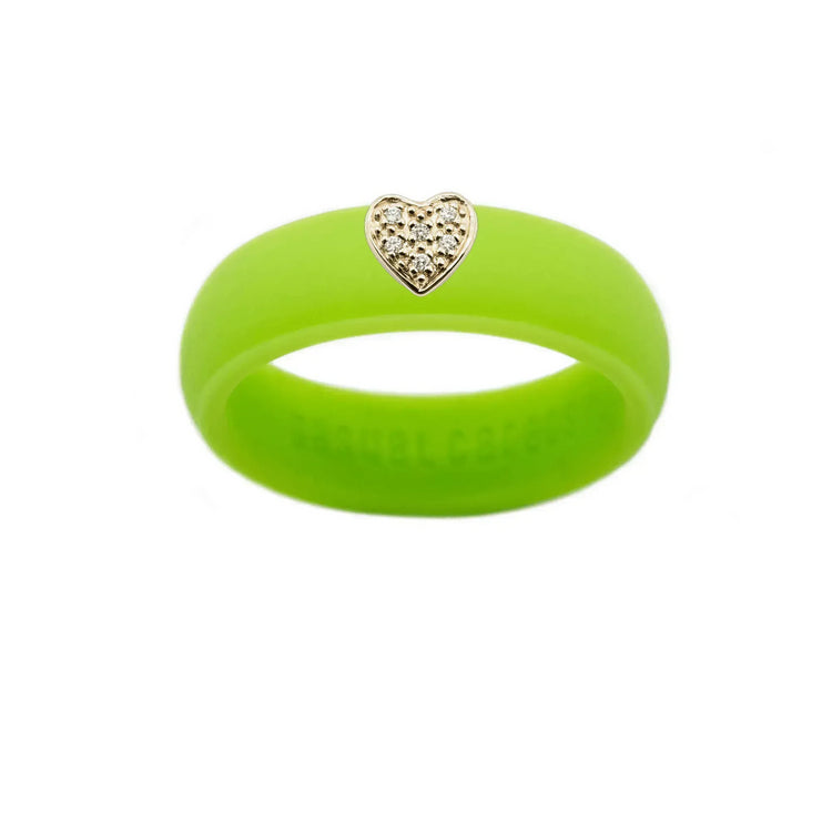 Pave Heart Silicone Ring - Size 4