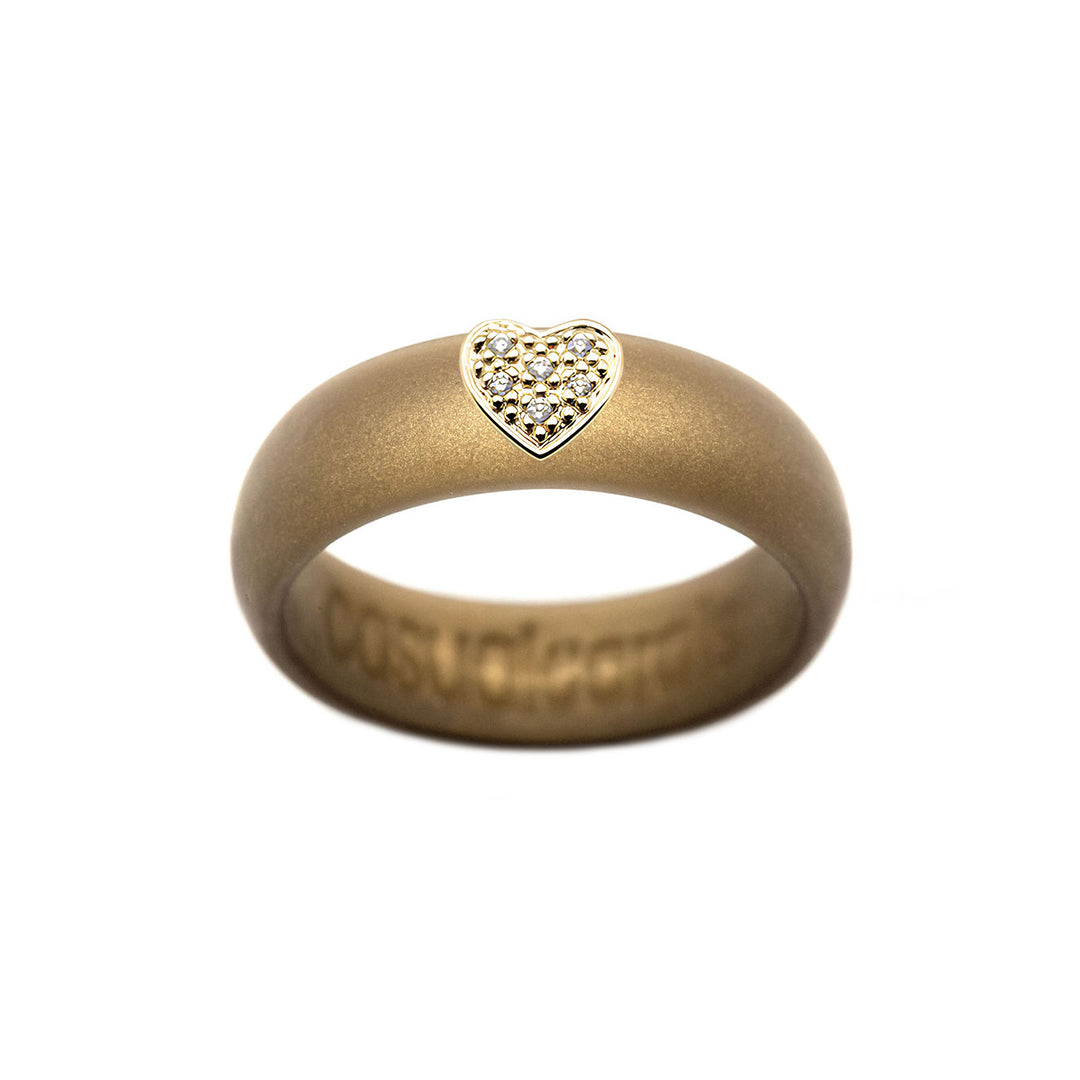 Pave Heart Silicone Ring - Size 6