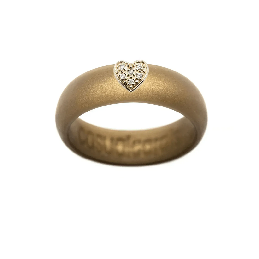 Pave Heart Silicone Ring - Size 4
