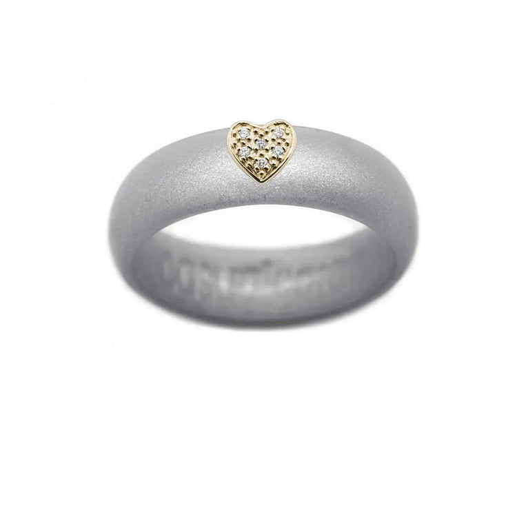 Pave Heart Silicone Ring - Size 4