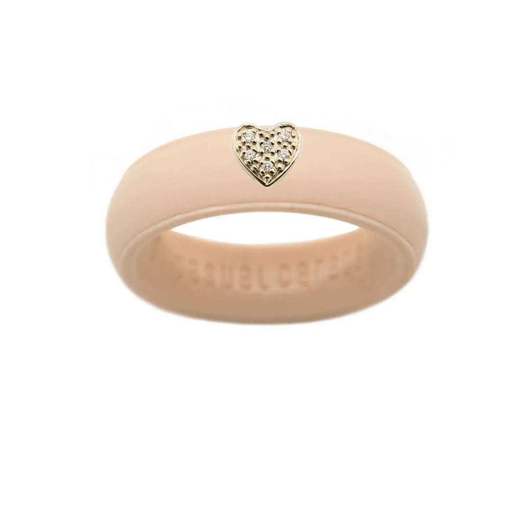 Pave Heart Silicone Ring - Size 4
