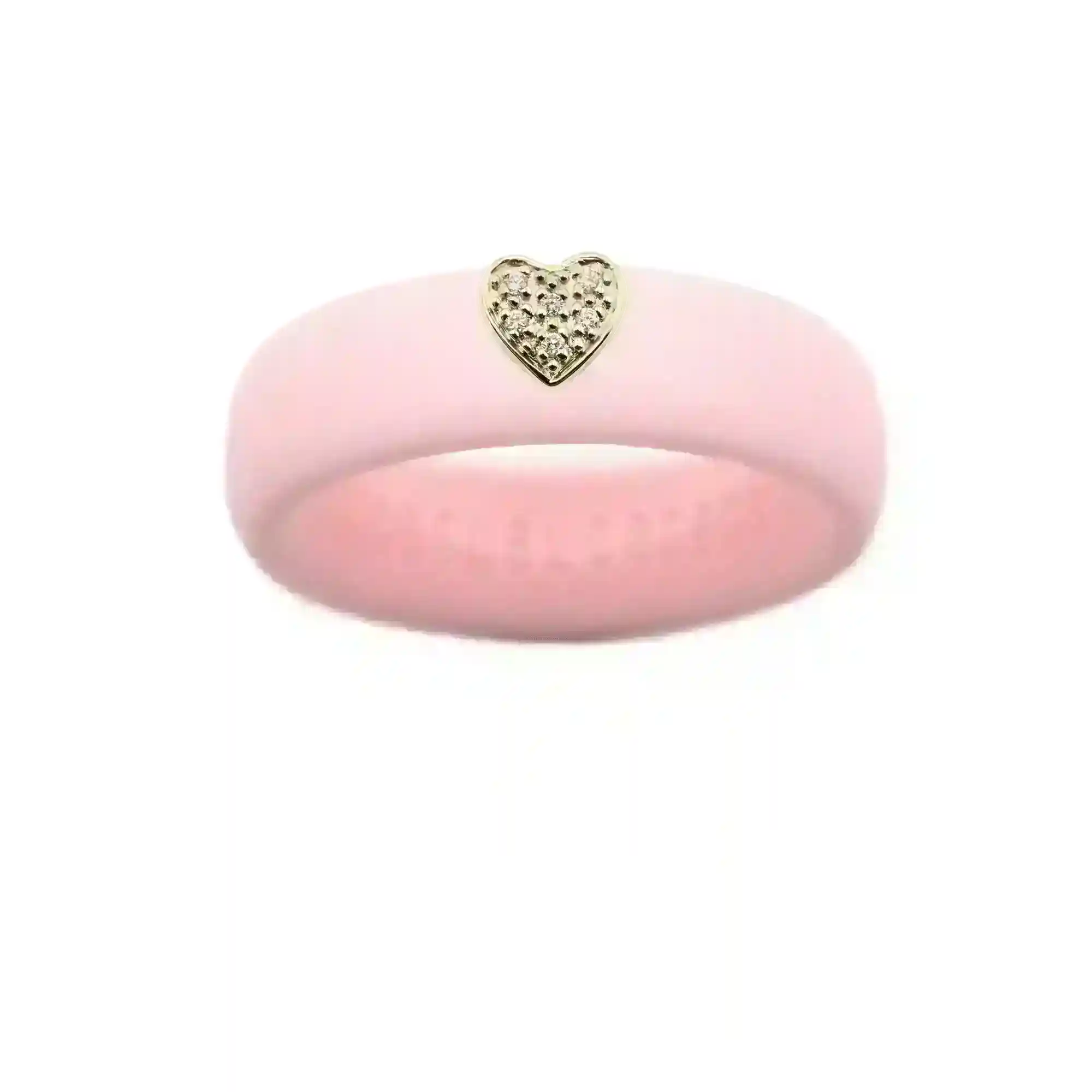 Pave Heart Silicone Ring - Size 8