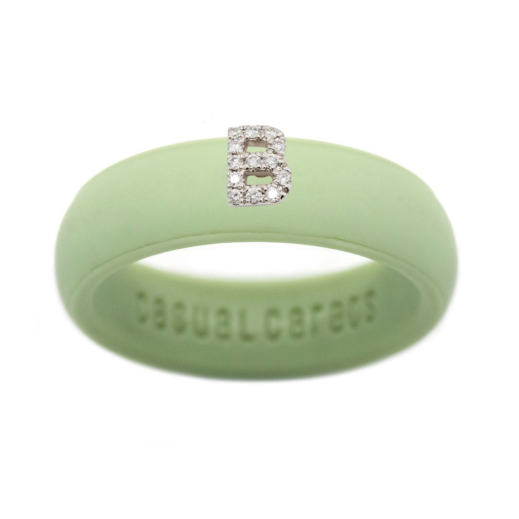 “B” Diamond Initial - Size 4