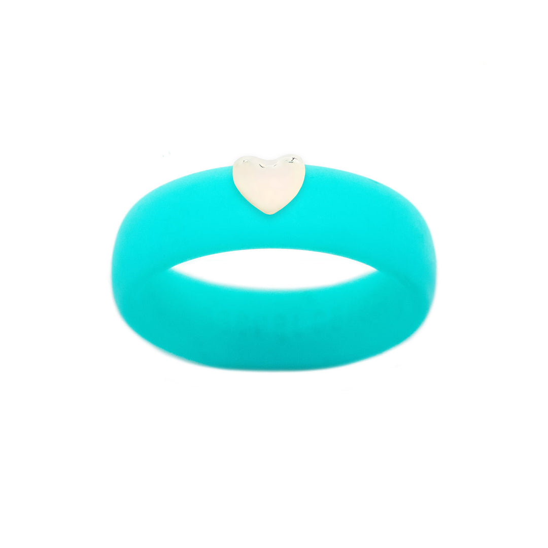 Puffy Gold Heart Silicone Ring - Size 4