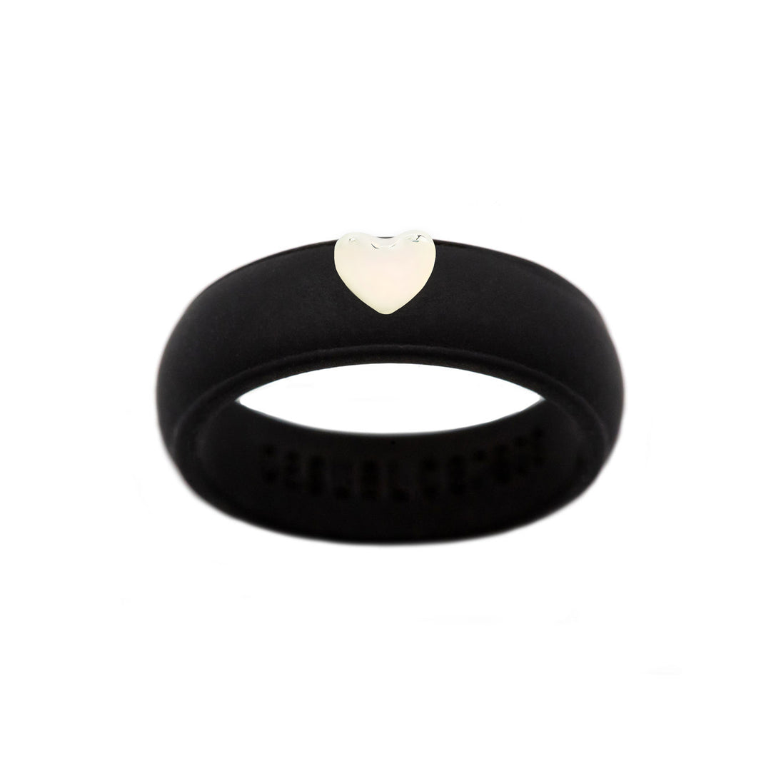 Puffy Gold Heart Silicone Ring - Size 4