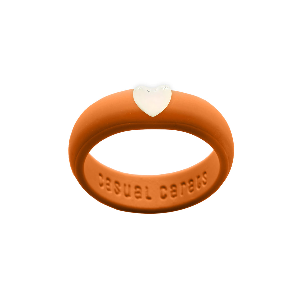 Puffy Gold Heart Silicone Ring - Size 9