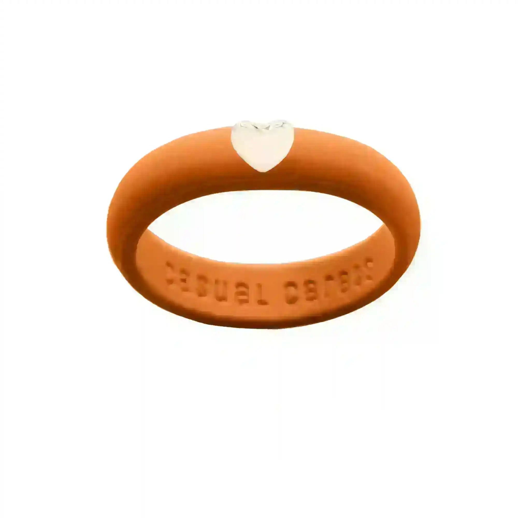 Puffy Gold Heart Silicone Ring - Size 7