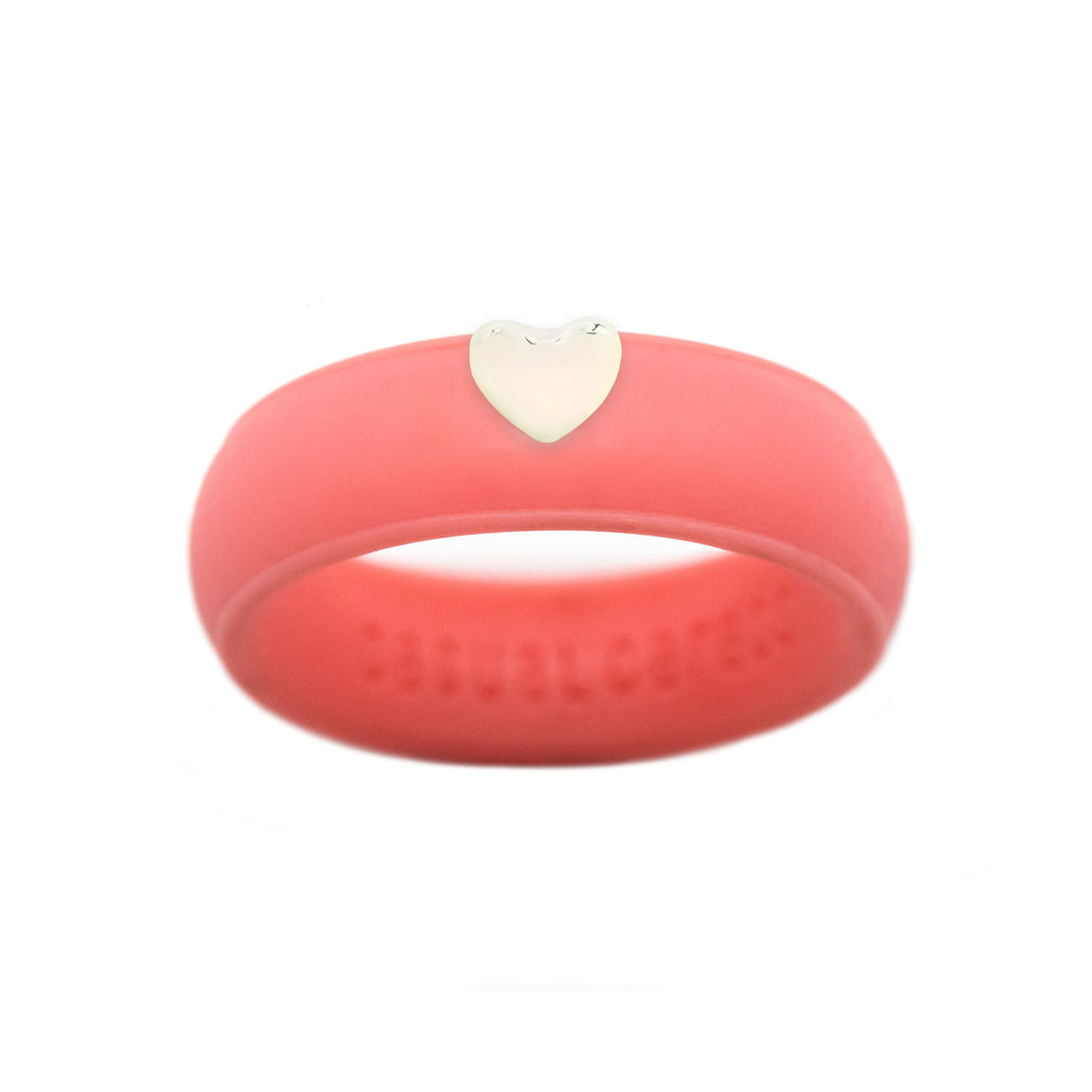 Puffy Gold Heart Silicone Ring - Size 4