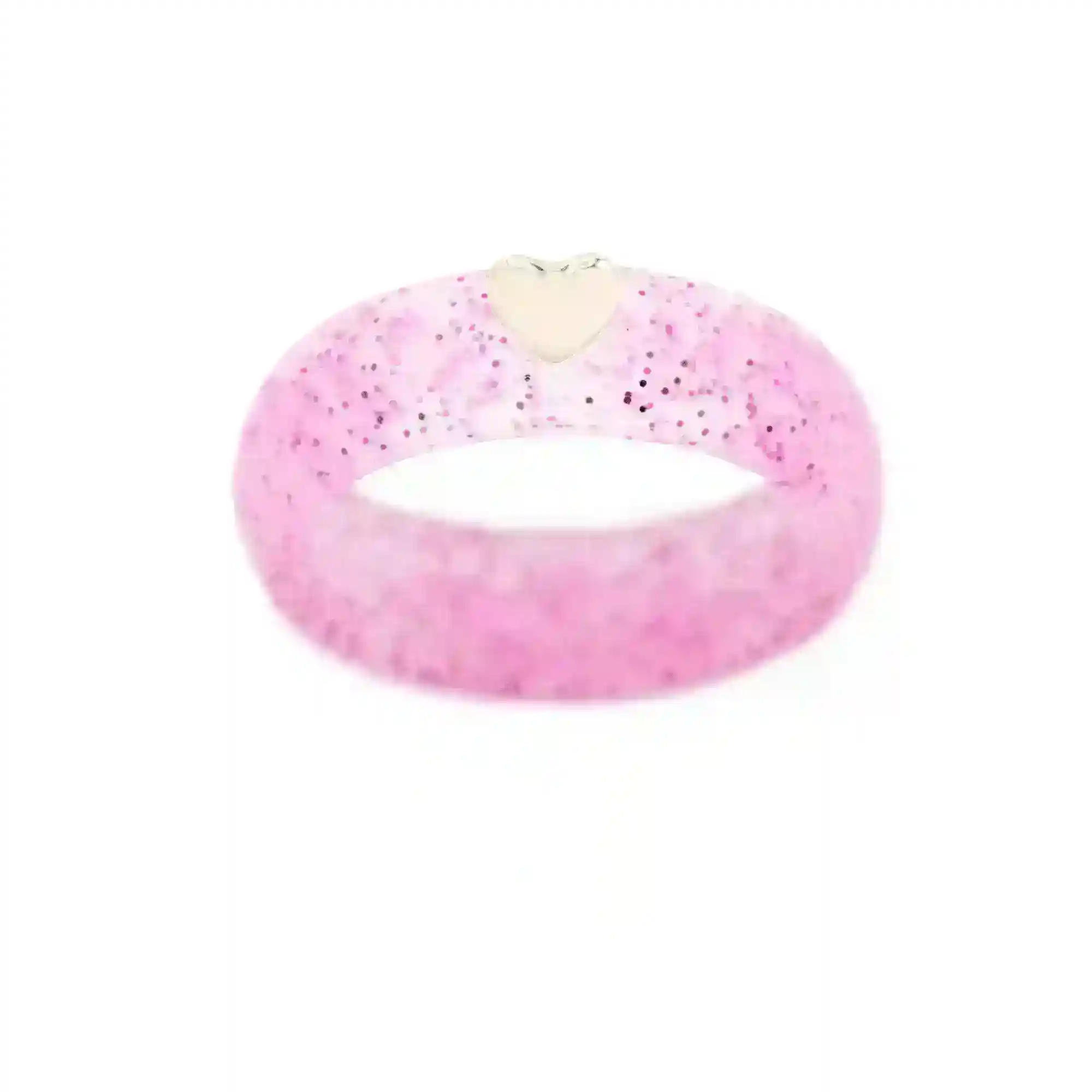 Puffy Gold Heart Silicone Ring - Size 9