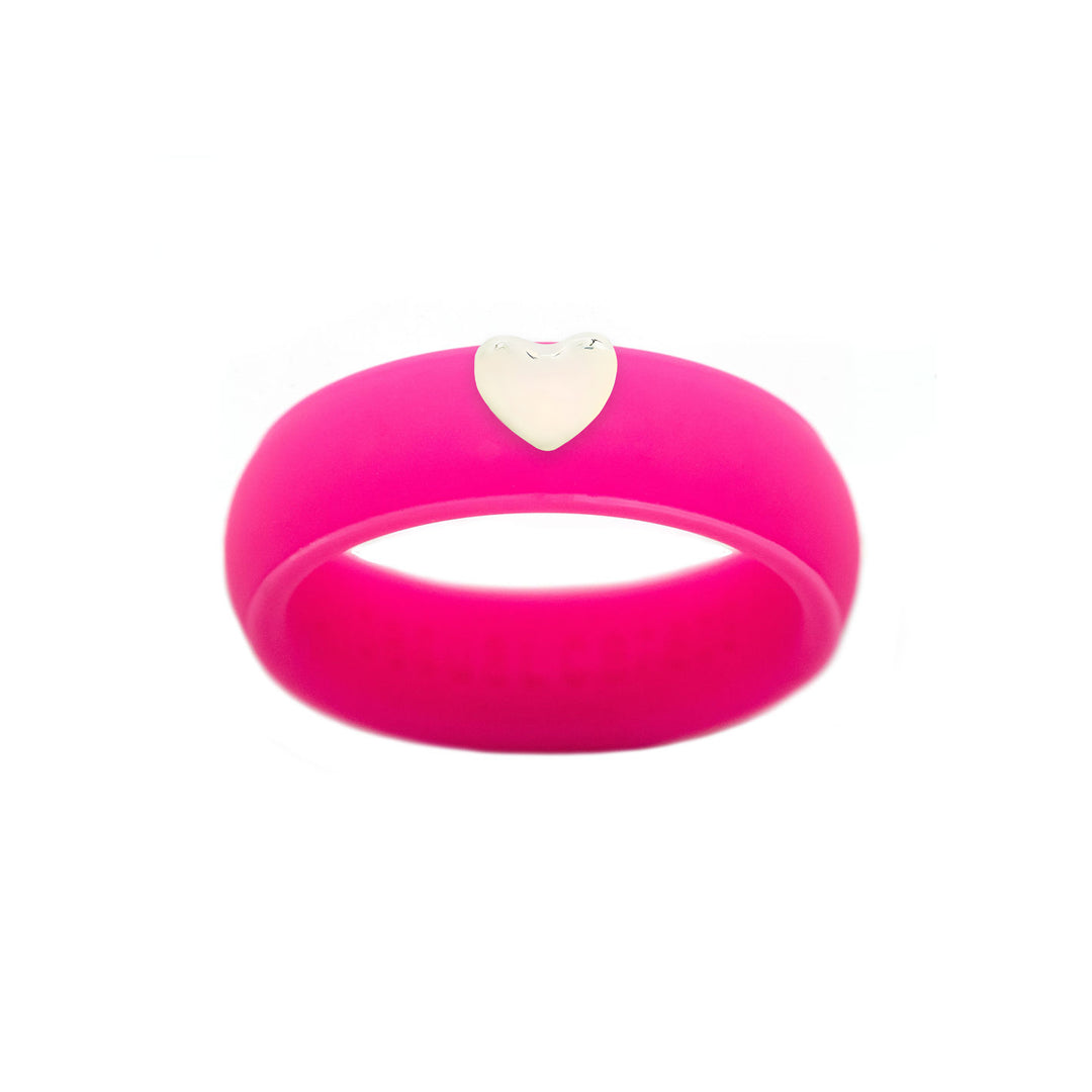 Puffy Gold Heart Silicone Ring - Size 4
