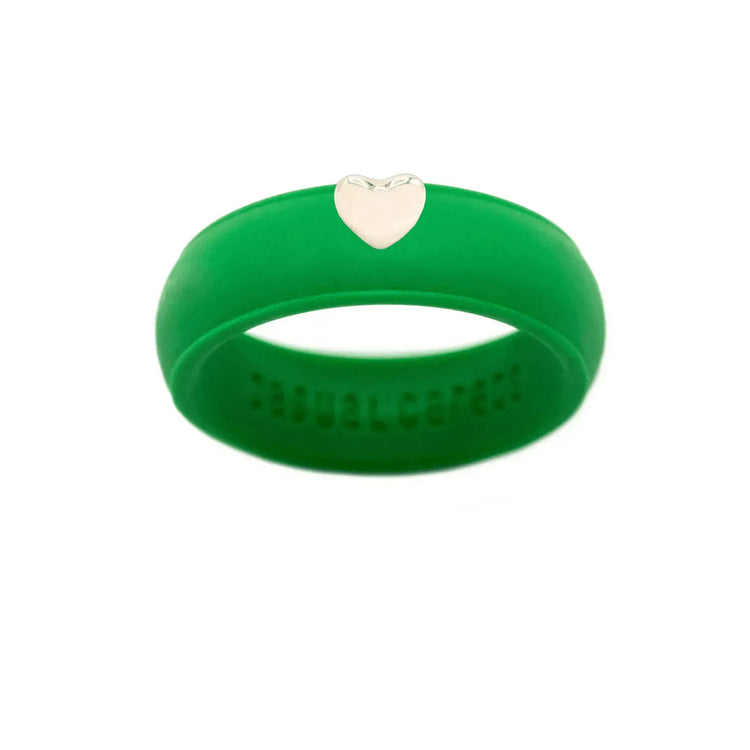 Puffy Gold Heart Silicone Ring - Size 9