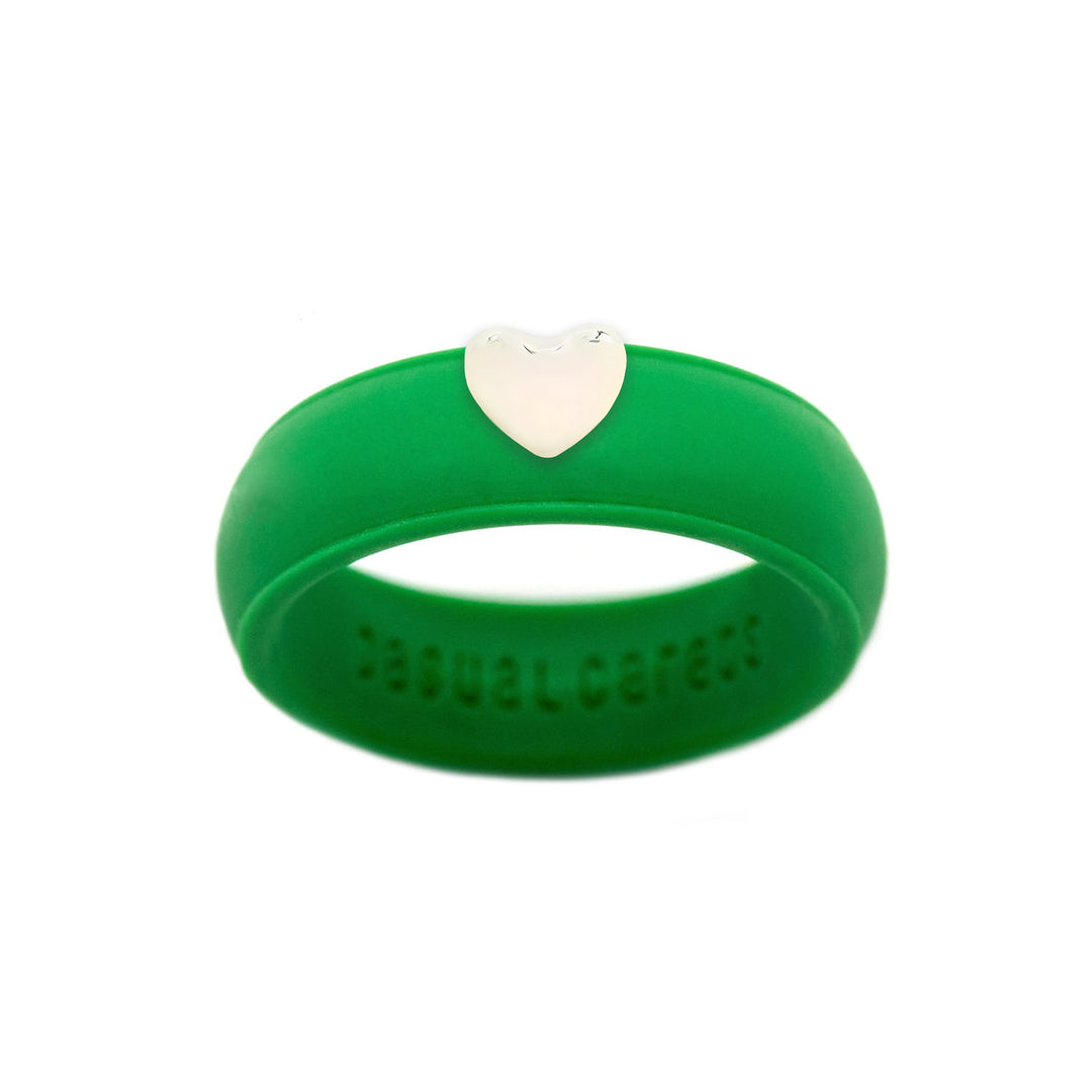 Puffy Gold Heart Silicone Ring - Size 4