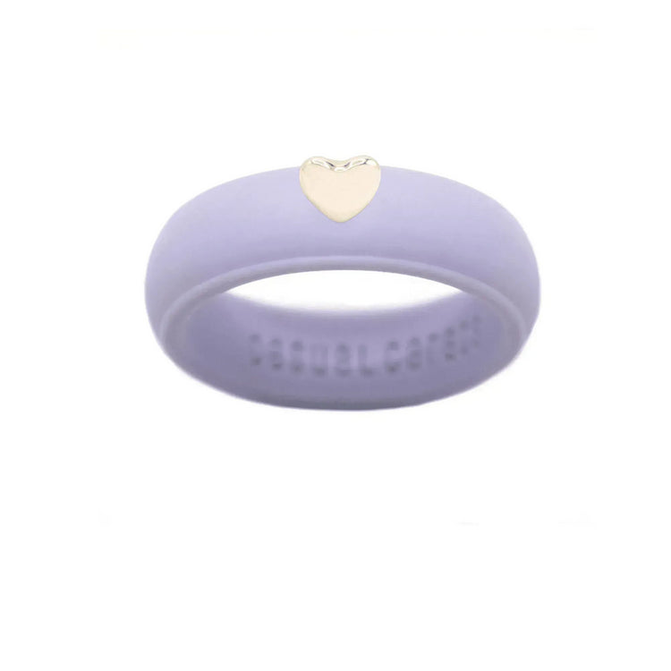 Puffy Gold Heart Silicone Ring - Size 9