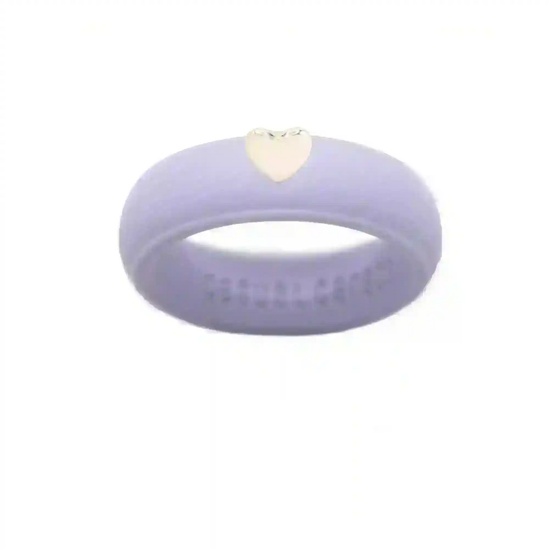 Puffy Gold Heart Silicone Ring - Size 8