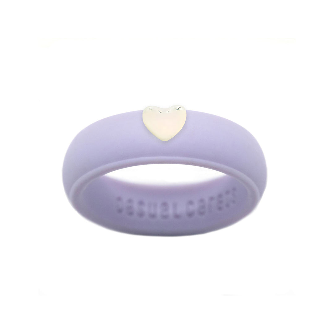 Puffy Gold Heart Silicone Ring - Size 4