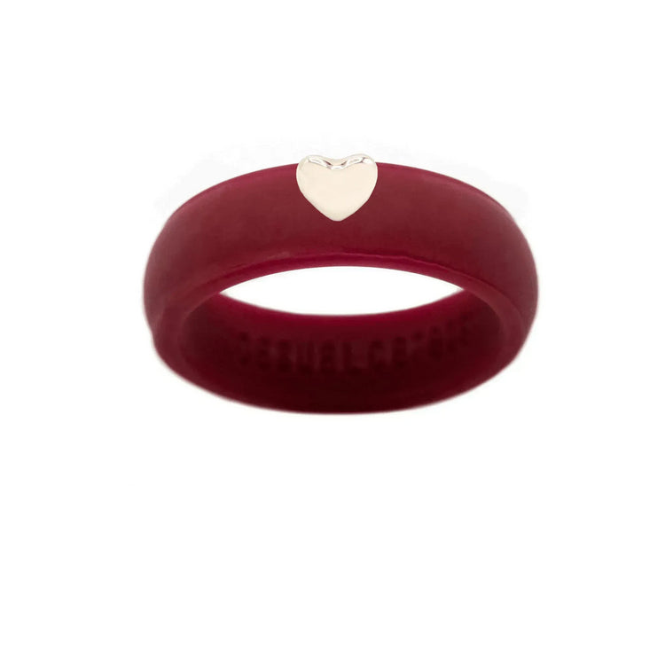 Puffy Gold Heart Silicone Ring - Size 9