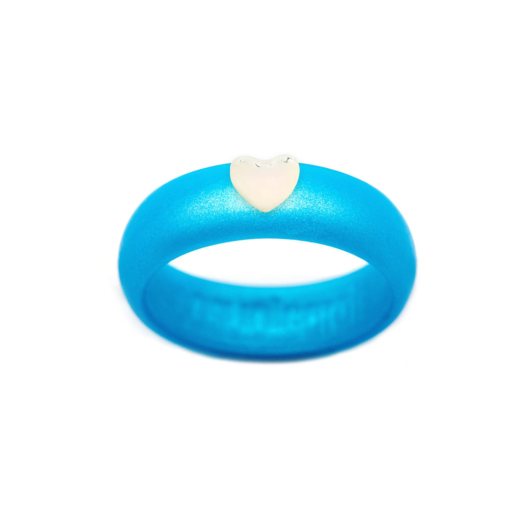 Puffy Gold Heart Silicone Ring - Size 4