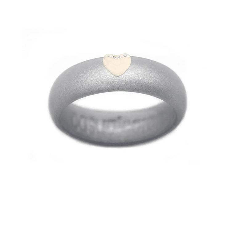 Puffy Gold Heart Silicone Ring - Size 9