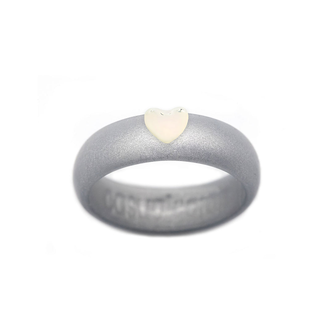 Puffy Gold Heart Silicone Ring - Size 4