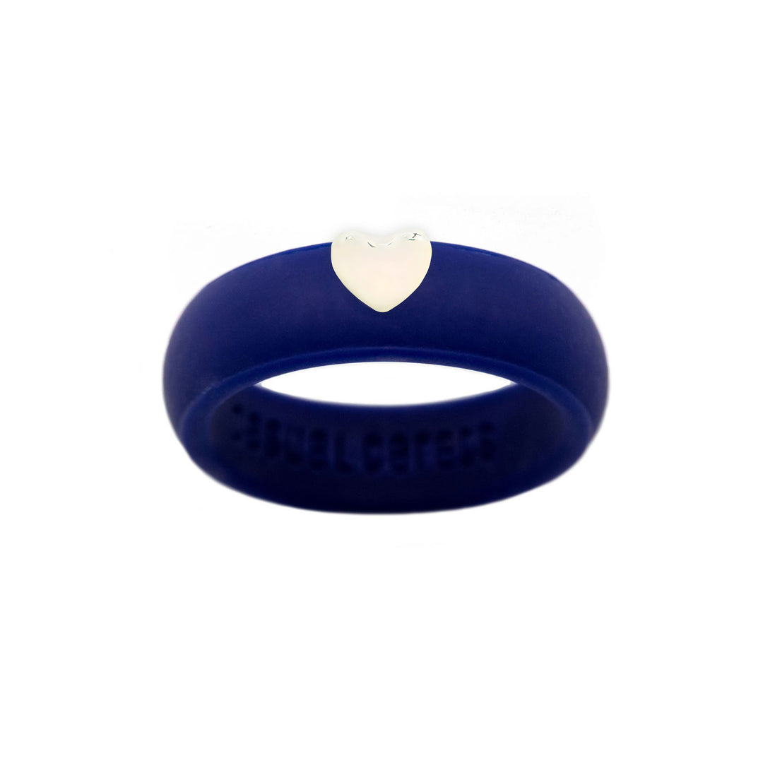 Puffy Gold Heart Silicone Ring - Size 4