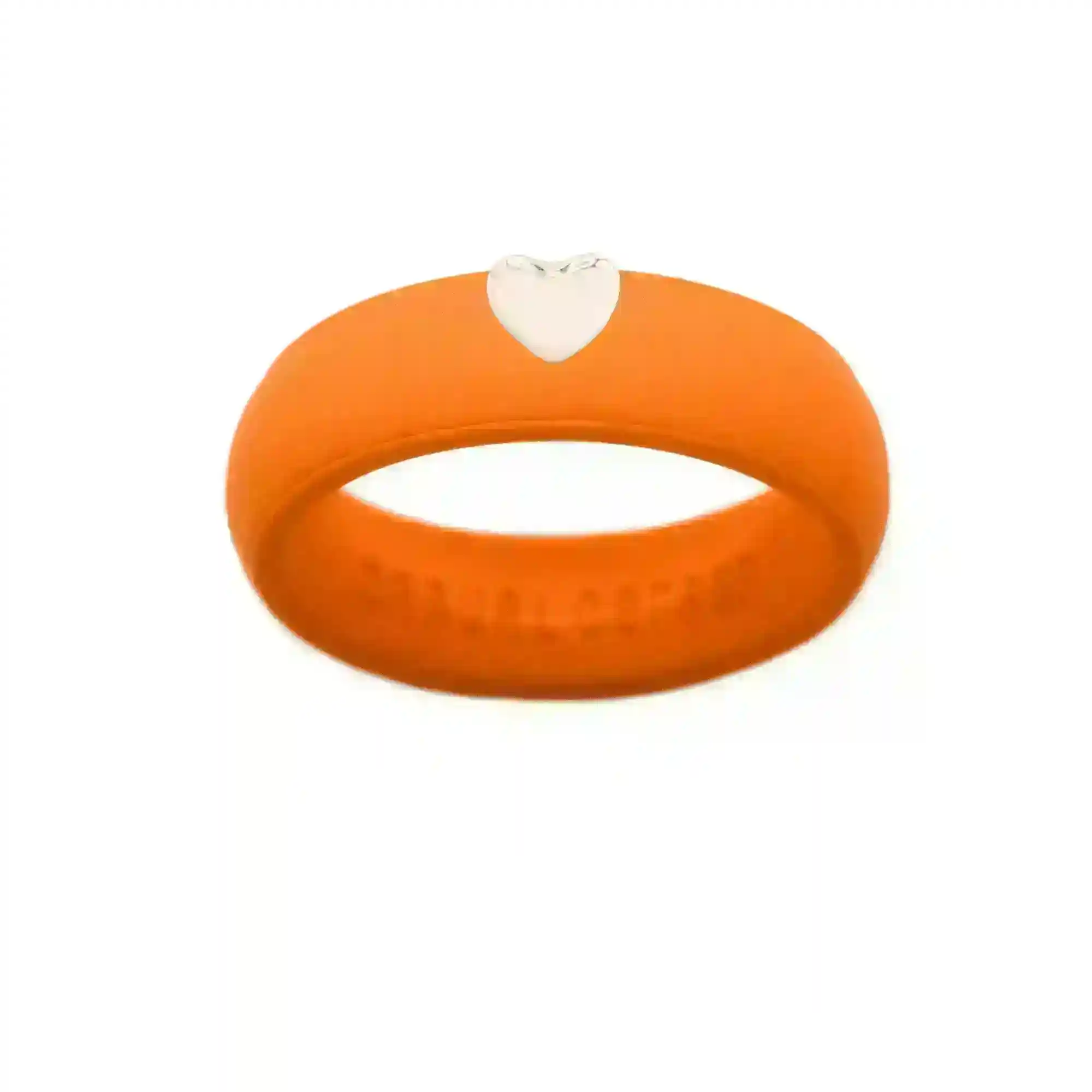 Puffy Gold Heart Silicone Ring - Size 7