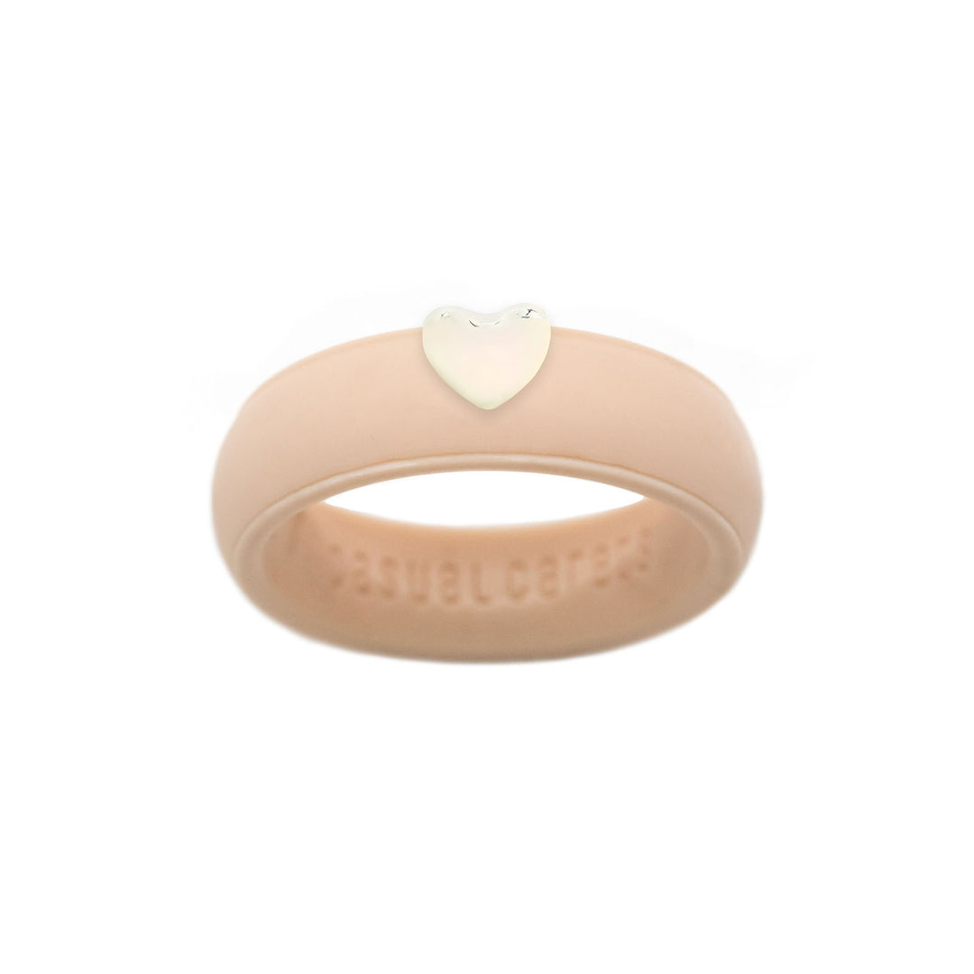 Puffy Gold Heart Silicone Ring - Size 9